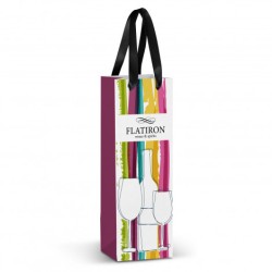 Champagne Ribbon Handle Paper Bag - Full Colour Promotional Products