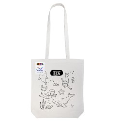 Colouring Long Handle Cotton Bag & Crayons Promotional Products