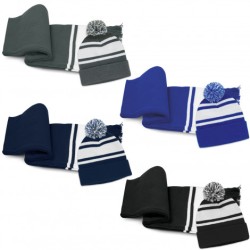 Commodore Scarf And Beanie With Pom Pom Set Promotional Products