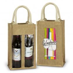 Serena Jute Double Wine Carrier Promotional Products