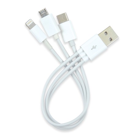 3 In 1 Combo Usb Cable - Micro, 8 Pin, Type C Promotional Products