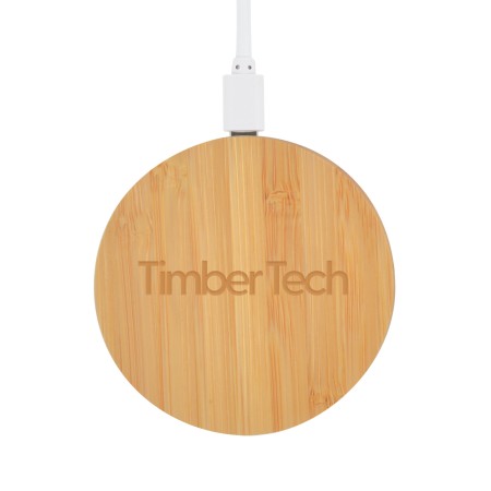 Arc Round Bamboo Wireless Charger  Promotional Products