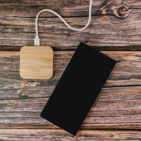 Arc Square Bamboo Wireless Charger Promotional Products