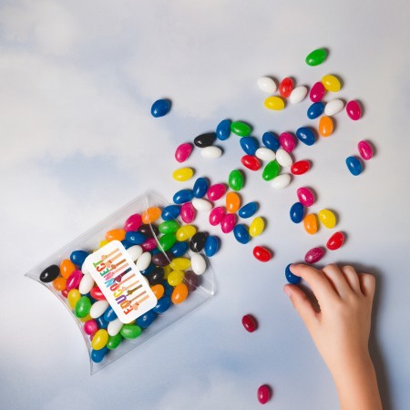 Assorted Colour Mini Jelly Beans In Pillow Pack Promotional Products