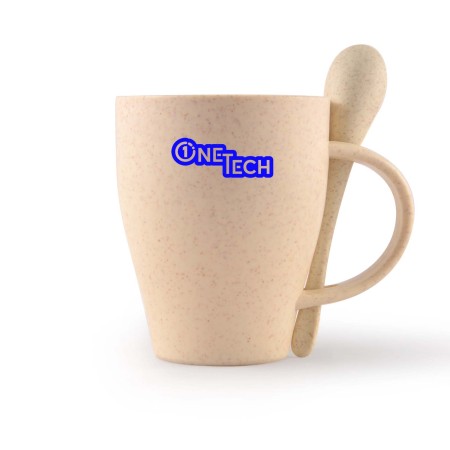 Avenue Wheat Fibre Cup And Spoon Promotional Products