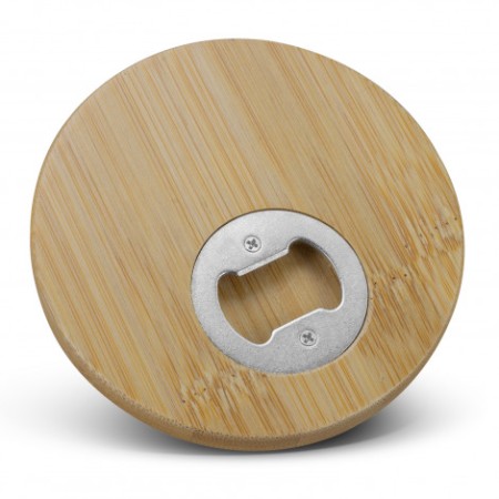 Bamboo Bottle Opener Coaster - Round Promotional Products