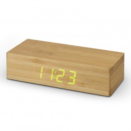 Bamboo Wireless Charging Clock Promotional Products