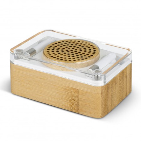Bamboo Wireless Speaker & Earbud Set Promotional Products
