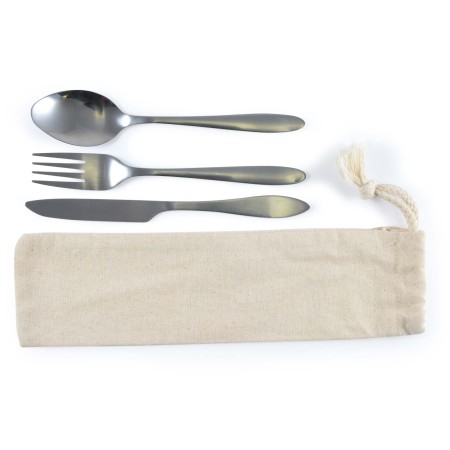 Banquet Cutlery Set In Calico Pouch Promotional Products