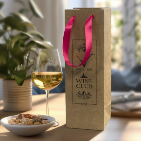 Champagne Ribbon Handle Paper Bag Promotional Products