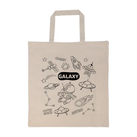 Colouring Short Handle Calico Bag & Crayons Promotional Products