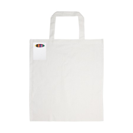 Colouring Short Handle Cotton Bag & Crayons Promotional Products