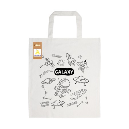 Colouring Short Handle Cotton Bag & Pencils Promotional Products