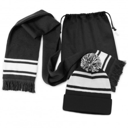 Commodore Scarf And Beanie With Pom Pom Set Promotional Products