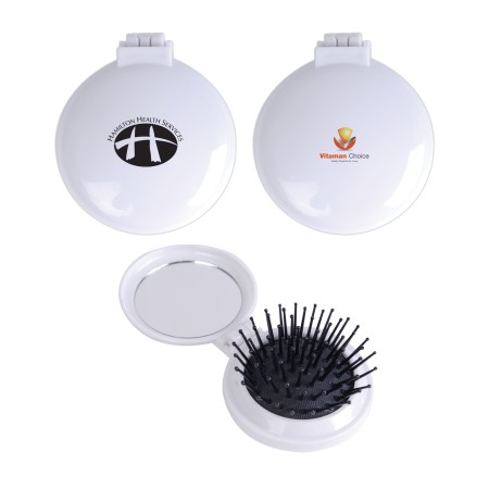 Compact Pop Up Brush / Mirror Set Promotional Products