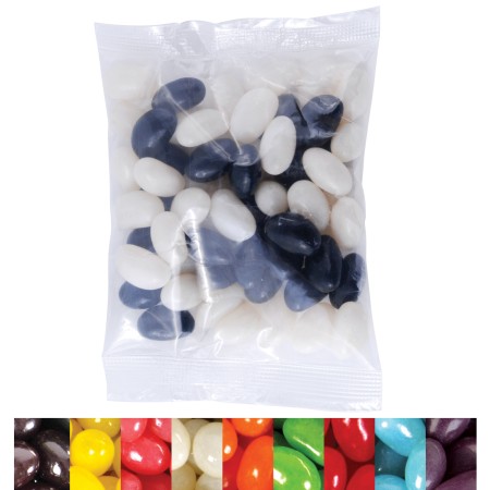 Corporate Colour Mini Jelly Beans In 50 Gram Cello Bag Promotional Products