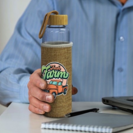 Eden Glass Bottle - Natural Sleeve Promotional Products