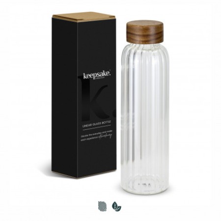Keepsake Linear Glass Drink Bottle Promotional Products