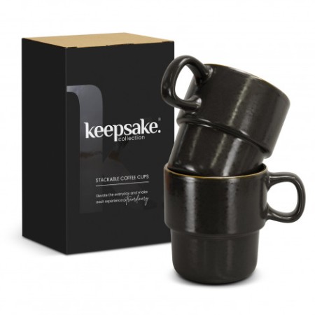 Keepsake Stackable Coffee Cup - Set Of 2 Promotional Products