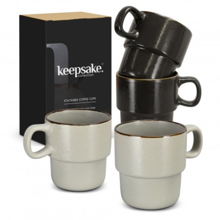 Keepsake Stackable Coffee Cup - Set Of 2 Promotional Products