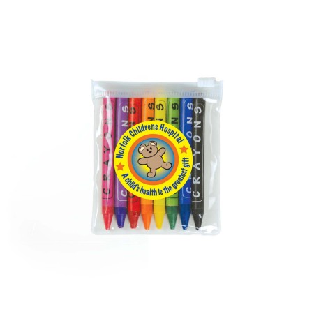 Louvre Crayons In Pvc Zipper Pouch Promotional Products
