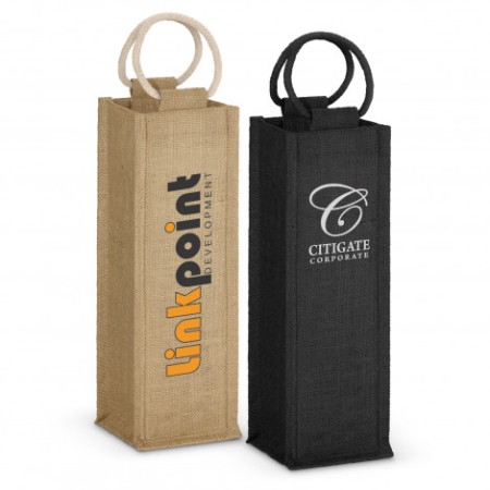 Napoli Jute Wine Carrier Promotional Products