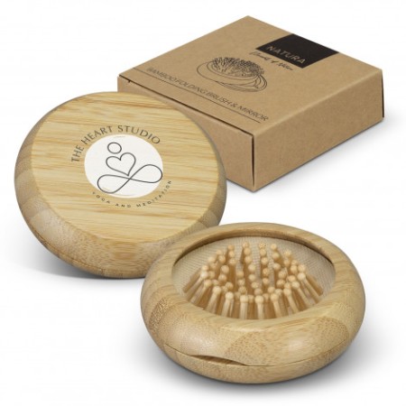 Natura Bamboo Brush And Mirror Promotional Products