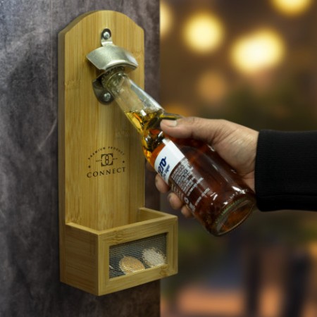 Natura Bamboo Wall Mounted Bottle Opener Promotional Products