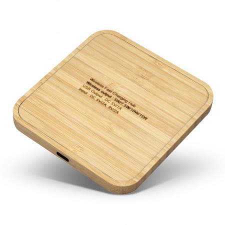 Natura Bamboo Wireless Fast Charging Hub Promotional Products