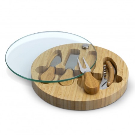 Natura Glass & Bamboo Cheese Board Promotional Products