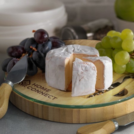 Natura Glass & Bamboo Cheese Board Promotional Products