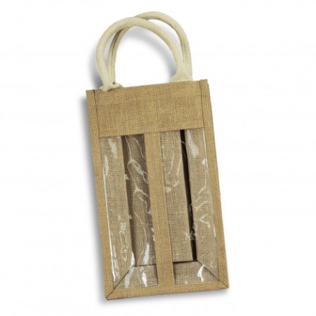 Serena Jute Double Wine Carrier Promotional Products