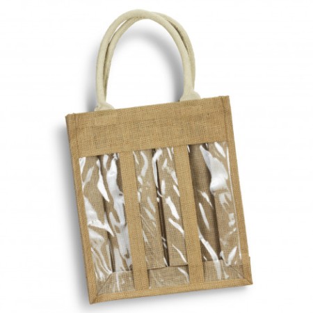 Serena Jute Triple Wine Carrier Promotional Products