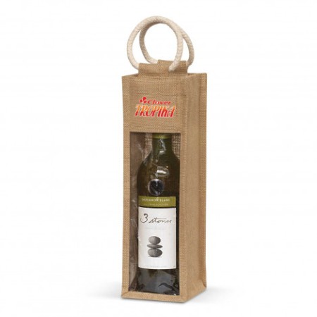 Serena Jute Wine Carrier Promotional Products