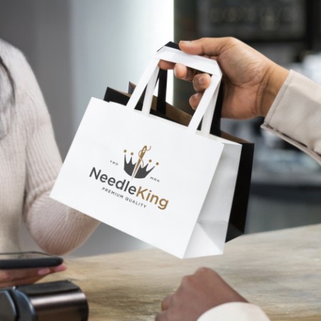 Small Flat Handle Paper Bag Landscape Promotional Products