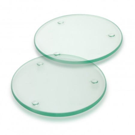 Venice Glass Coaster - Set Of 2 - Round Promotional Products