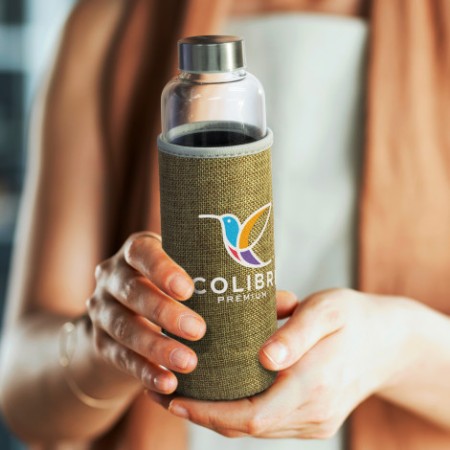 Venus Glass Bottle - Natural Sleeve Promotional Products