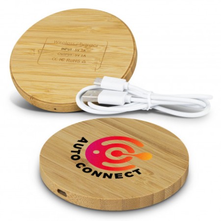 Vita Bamboo Wireless Charger - Round Promotional Products