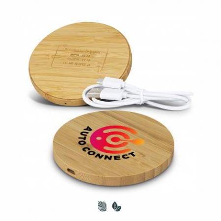 Vita Bamboo Wireless Charger - Round Promotional Products