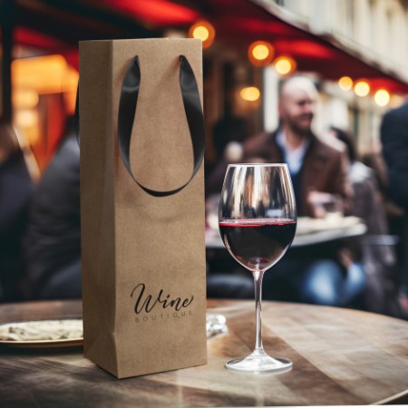 Wine Ribbon Handle Paper Bag Promotional Products