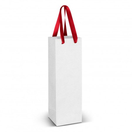 Wine Ribbon Handle Paper Bag - Full Colour Promotional Products
