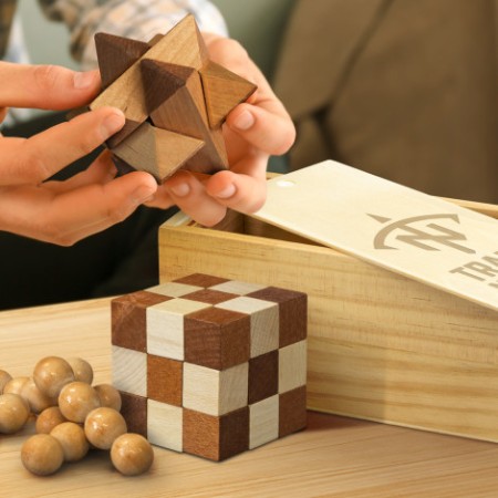 Wooden Brain Teaser Set Promotional Products