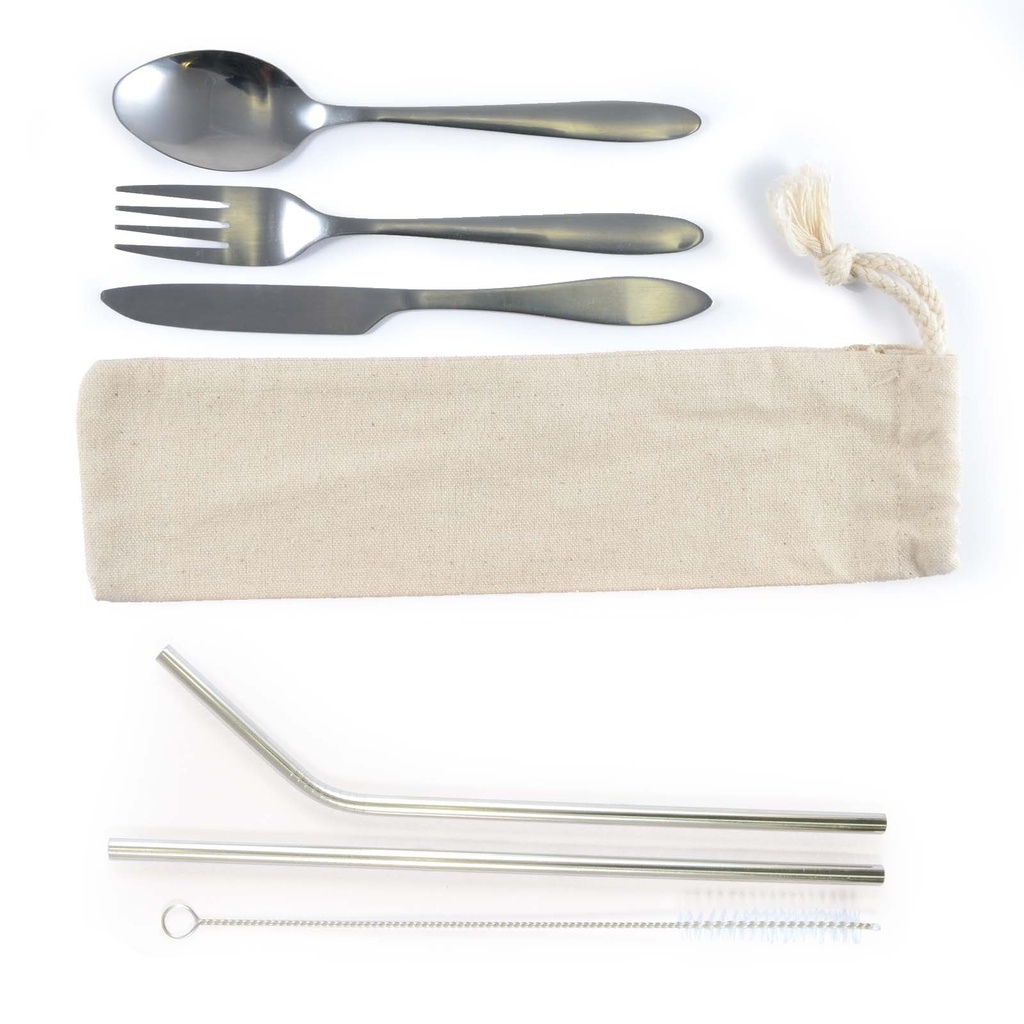 LL8800 - Banquet Stainless Steel Cutlery & Straw Set in Calico Pouch - 3.jpg
