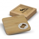 Bamboo Bottle Opener Coaster - Set of 2 - Square