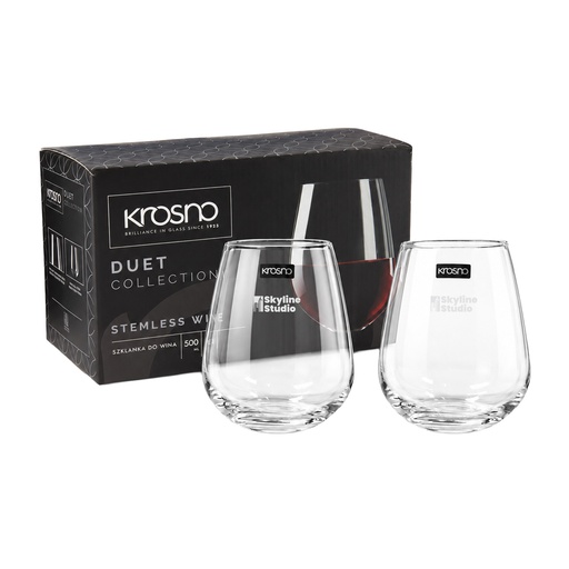 Krosno Duet Stemless Wine Glass Set