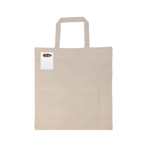 Colouring Short Handle Calico Bag & Crayons