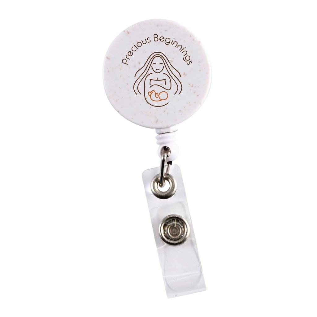 [LL452] Retractable Badge Holder Wheat Straw