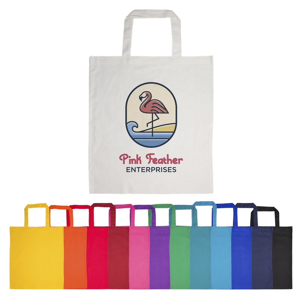 [LL509] Coloured Cotton Short Handle Tote Bag