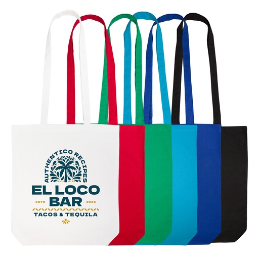 Coloured Cotton Long Handle Bag