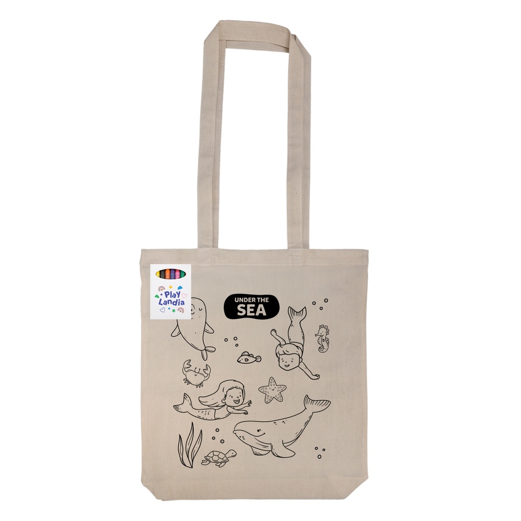 [LL531] Get Crafty Folding Calico Bag and Crayons